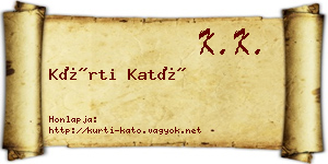 Kürti Kató névjegykártya